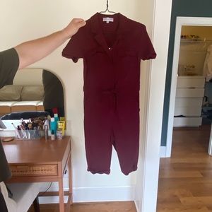 Piper & Scoot Burgundy Short Jumpsuit